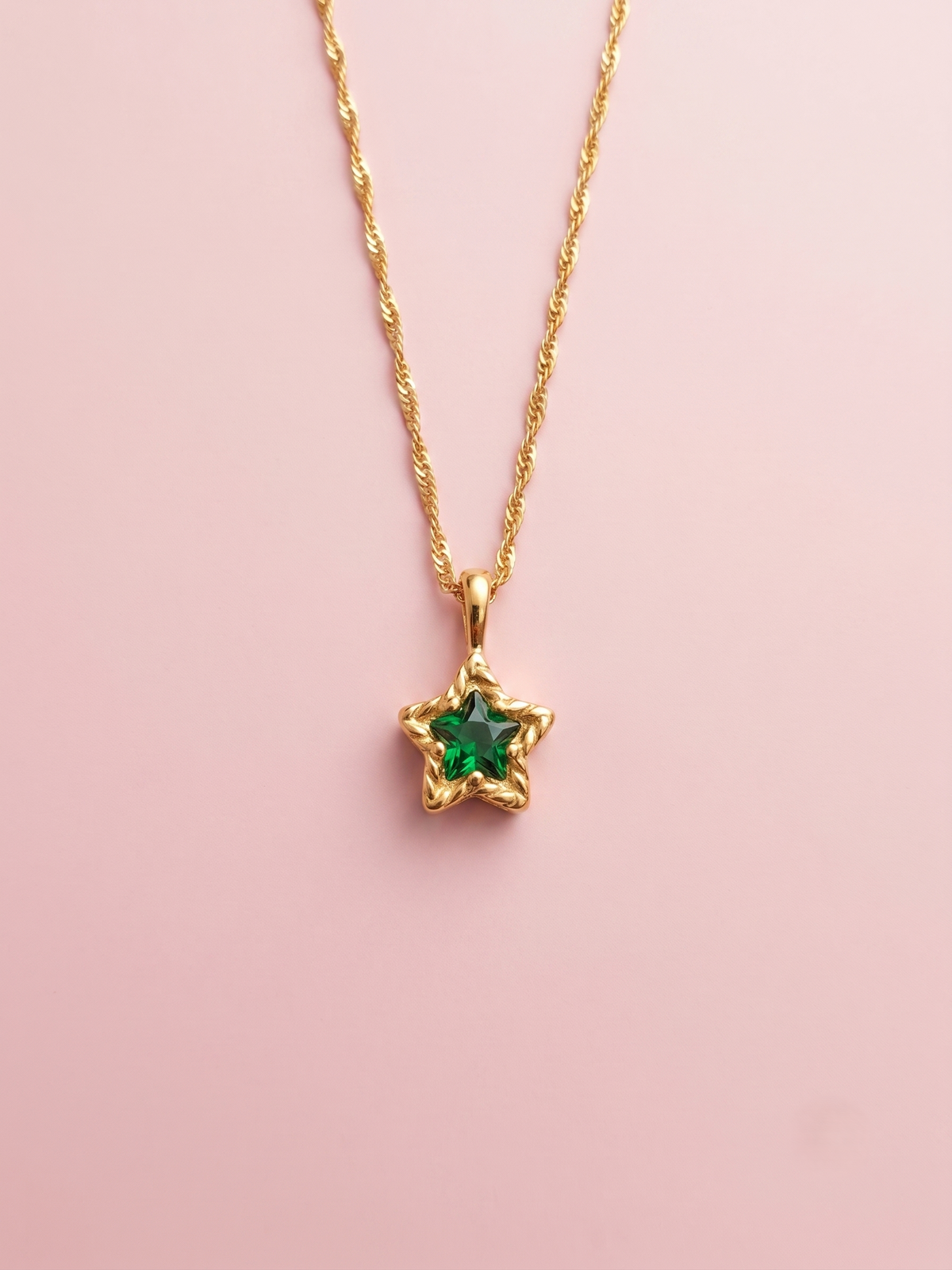 Celestial Emerald Star Necklace