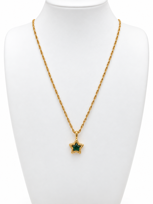 Celestial Emerald Star Necklace