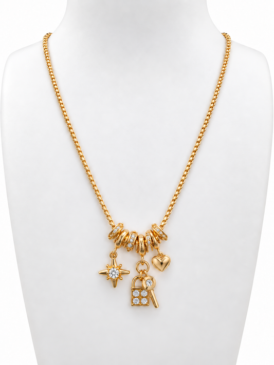 Celestial Lock & Key Necklace