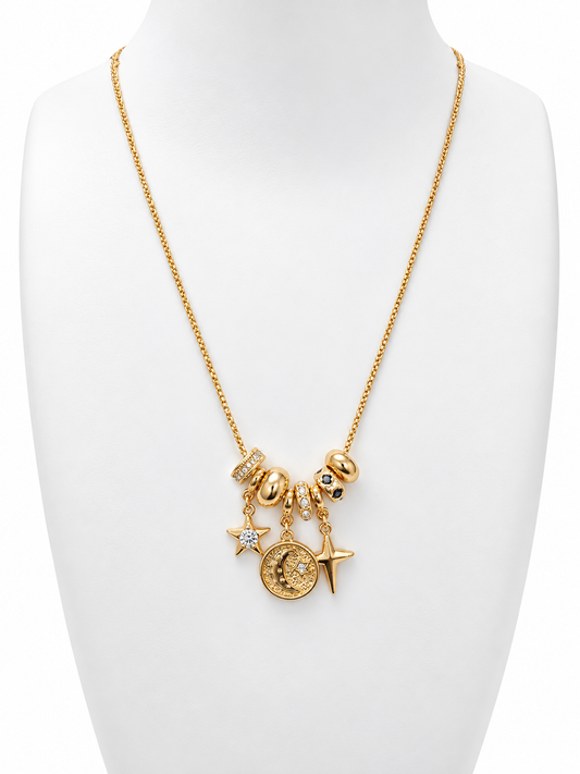 Celestial Moon & Stars Necklace