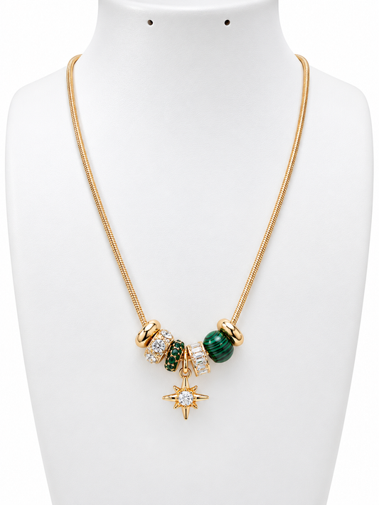 Emrald Star Charm Necklace