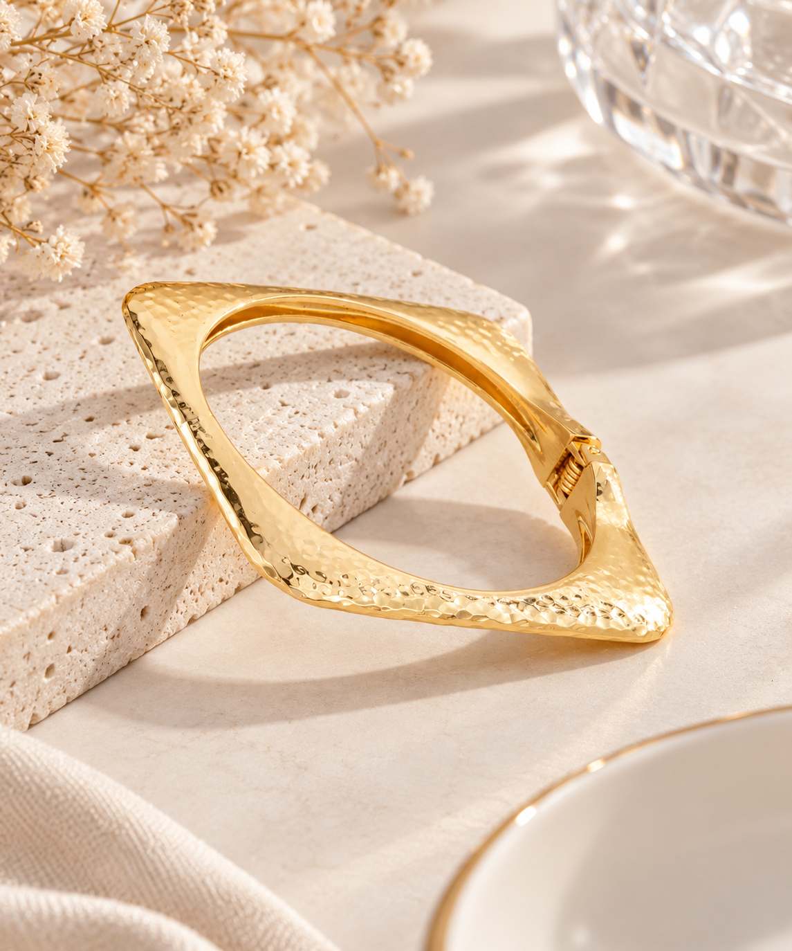 Hammered Gold Statement bracelet