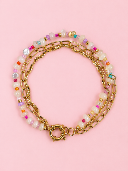 Golden Glow Beaded Bracelet