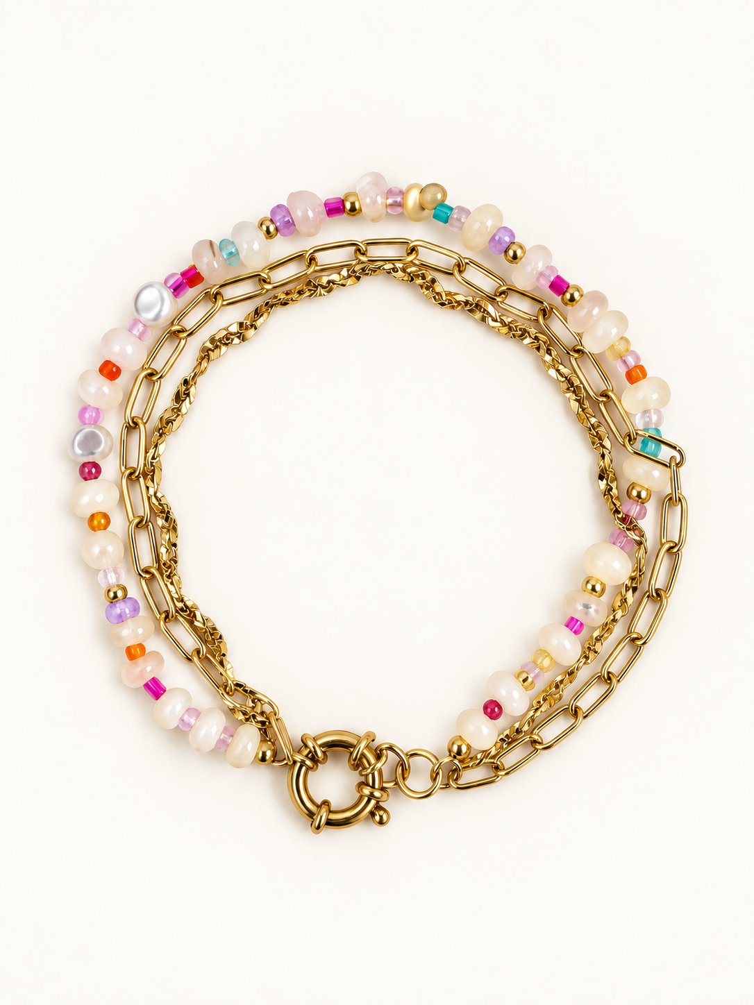 Golden Glow Beaded Bracelet