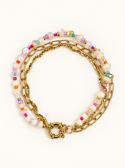 Golden Glow Beaded Bracelet