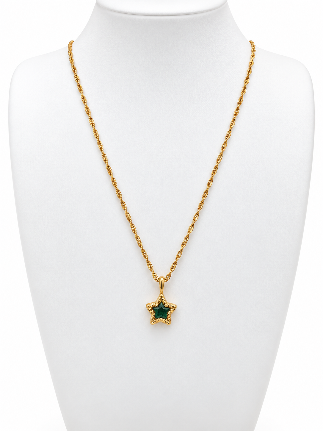 Celestial Emerald Star Necklace