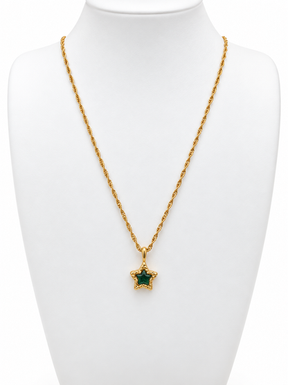 Celestial Emerald Star Necklace
