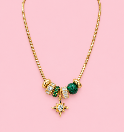 Emrald Star Charm Necklace