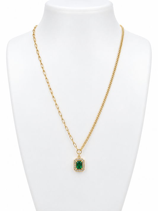 Rectangle Emerald Necklace