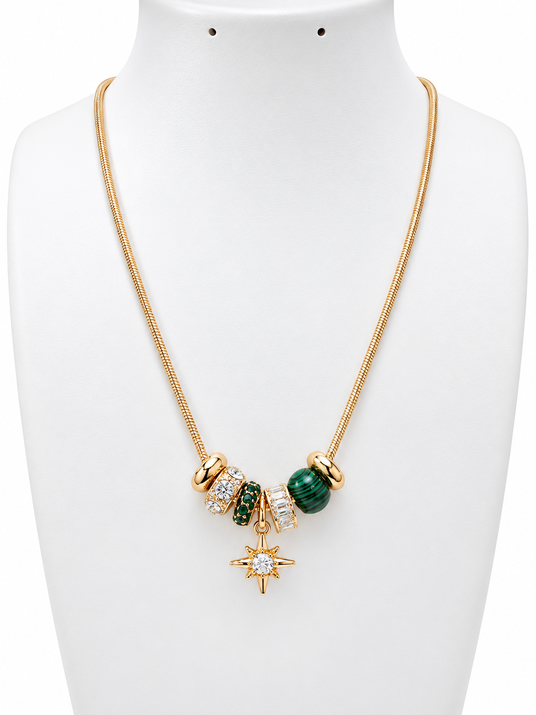 Emrald Star Charm Necklace