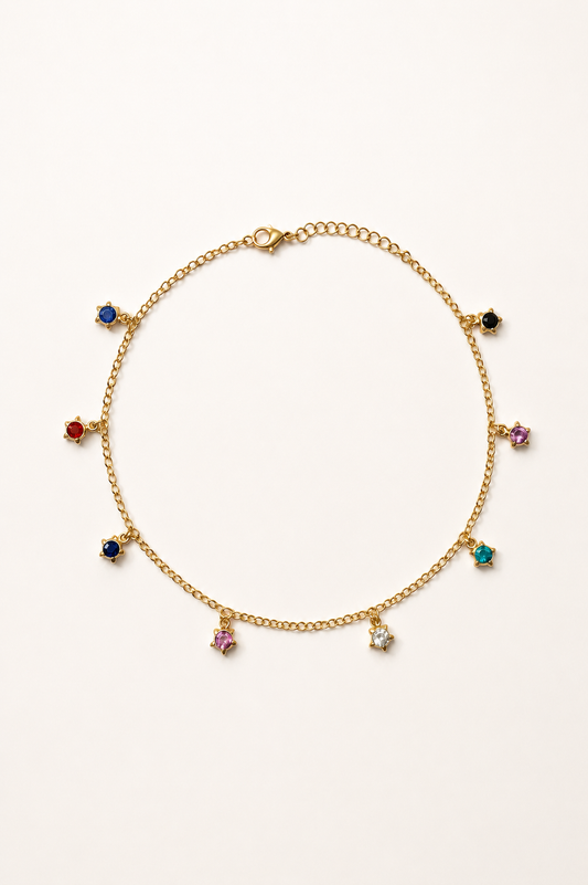 Rainbow Star Anklet